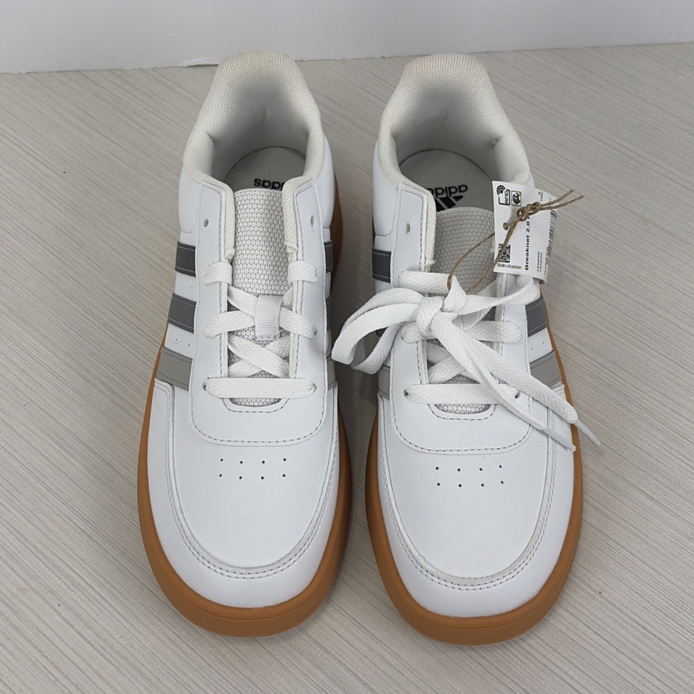 Adidas Breaknet 2.0 K Shoes Sneakers Kids Size 5.5 IH8878 White Gray NEW - Picture 3 of 8